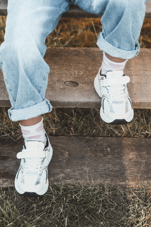 Bērnu sporta apavi  modeļa apavi ar lipīgām aizdarēm Baltas-Melns Ephona