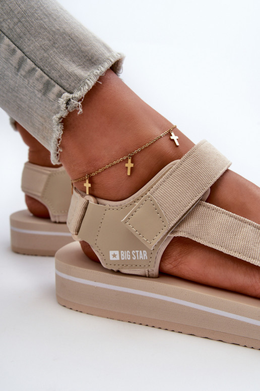 Sieviešu basenes ar platformu Big Star NN274A535 smilšu krāsas Sieviešu basenes ar platformu Big Star NN274A535 smilšu krāsas