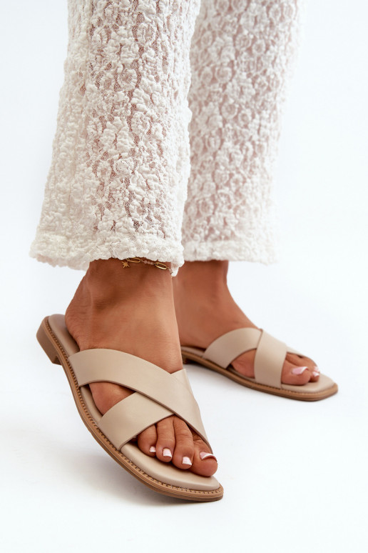 sieviešu čības ar platiem papēžiem no eko ādas S.Barski KV27-002 smilšu krāsas