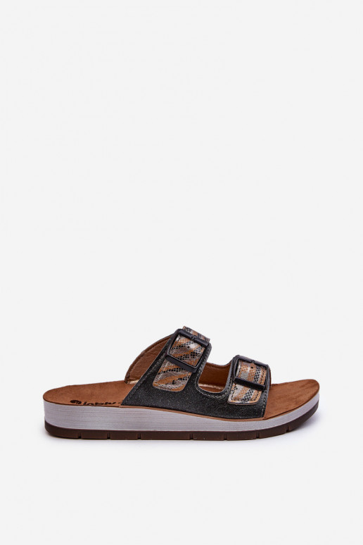 Ērtas sieviešu čības ar sprādzēm Inblu CP000045 Melns