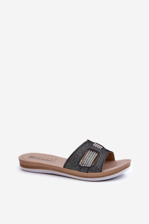 Ērtas spīdīgas čības  Inblu BA000050 Melns