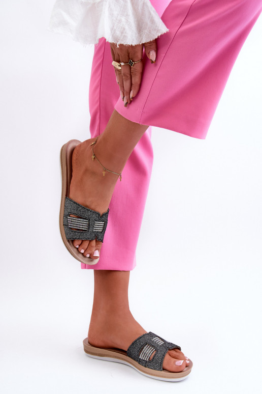 Ērtas spīdīgas čības  Inblu BA000050 Melns