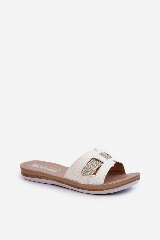 Ērtas spīdīgas čības  Inblu BA000050 baltas krāsas