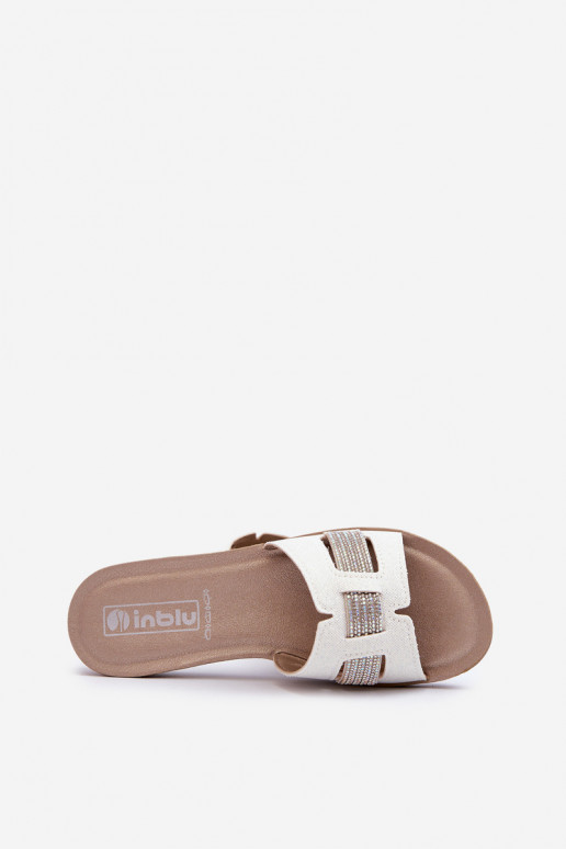 Ērtas spīdīgas čības  Inblu BA000050 baltas krāsas