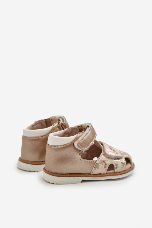 Bērnu apavi  sandales ar lipīgām aizdarēm Zelta krāsas Maellita Bērnu apavi  sandales ar lipīgām aizdarēm Zelta krāsas Maellita