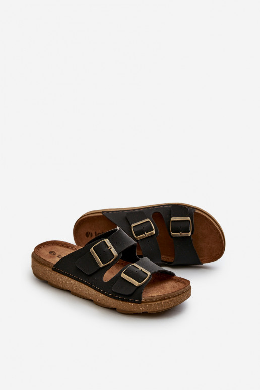  Ērtas čības  ar sprādzēm Inblu MT000016 Melns