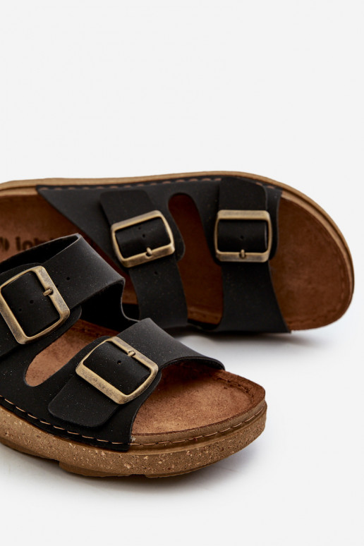  Ērtas čības  ar sprādzēm Inblu MT000016 Melns