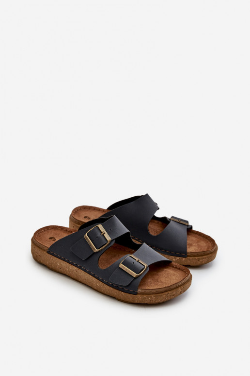  Ērtas čības  ar sprādzēm Inblu MT000016 tumši zilas krāsas