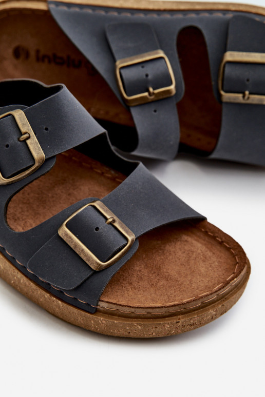  Ērtas čības  ar sprādzēm Inblu MT000016 tumši zilas krāsas