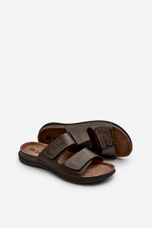 Ērtas čības  Ar svītrām ar lipīgām aizdarēm Inblu GV00002I tumši brūnas krāsas