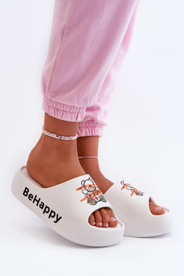  sieviešu čības ar masīvu zoli  Vieglas čības uz pirksta baltas krāsas Serefina