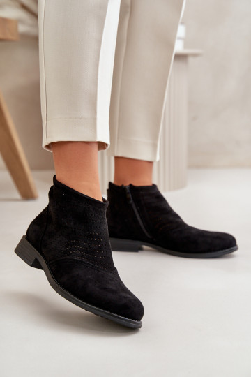 Sieviešu puszābaki ar platiem papēžiem  Melns S.Barski HY42-076