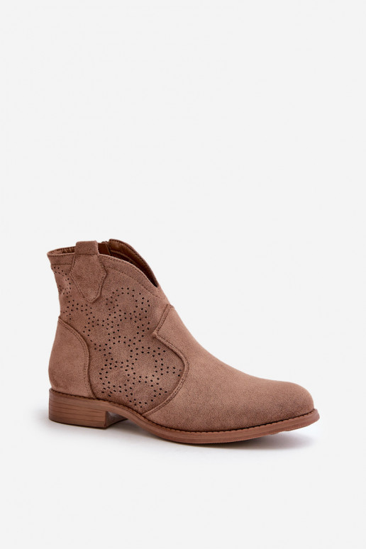 Zābaki  ar platiem papēžiem brūnas krāsas S.Barski HY42-151 Zābaki  ar platiem papēžiem brūnas krāsas S.Barski HY42-151