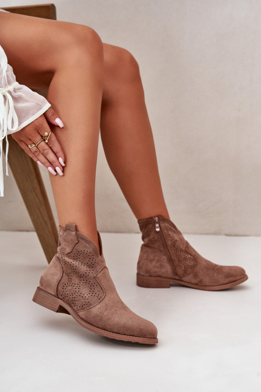 Zābaki  ar platiem papēžiem brūnas krāsas S.Barski HY42-151 Zābaki  ar platiem papēžiem brūnas krāsas S.Barski HY42-151