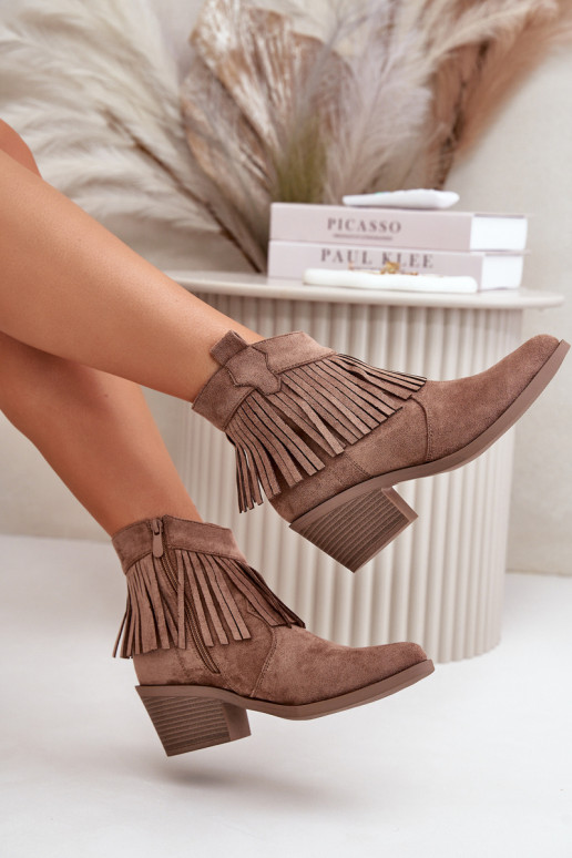 kovboju stila puszābaki   owe brūnas krāsas S.Barski HY42-127 kovboju stila puszābaki   owe brūnas krāsas S.Barski HY42-127