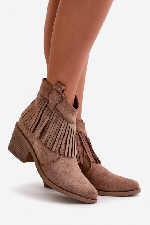 kovboju stila puszābaki   owe brūnas krāsas S.Barski HY42-127 kovboju stila puszābaki   owe brūnas krāsas S.Barski HY42-127