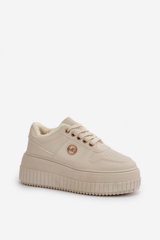 Sneakers modeļa apavi sporta apavi Sieviešu siltināti Uz masīvas zoles smilšu krāsas Verissha
