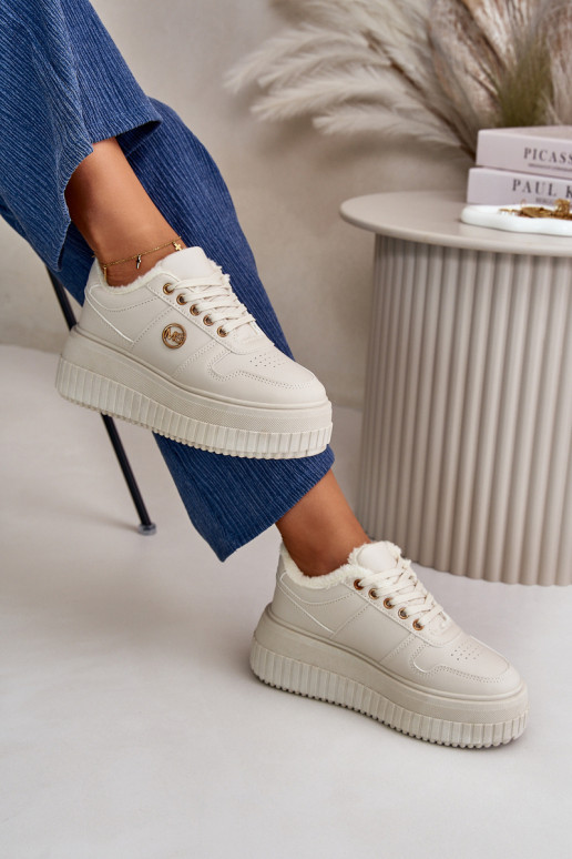 Sneakers modeļa apavi sporta apavi Sieviešu siltināti Uz masīvas zoles smilšu krāsas Verissha