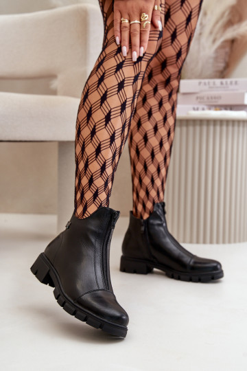 siltināti Sieviešu puszābaki no eko ādas Melns Verietta