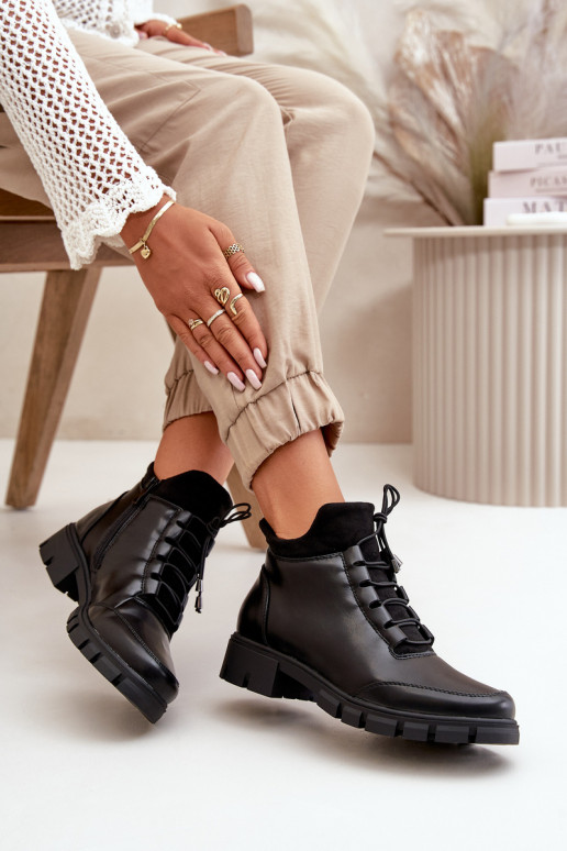 zempapēžu apavi sievietēm siltināti no eko ādas Melns Erisabelle zempapēžu apavi sievietēm siltināti no eko ādas Melns Erisabelle