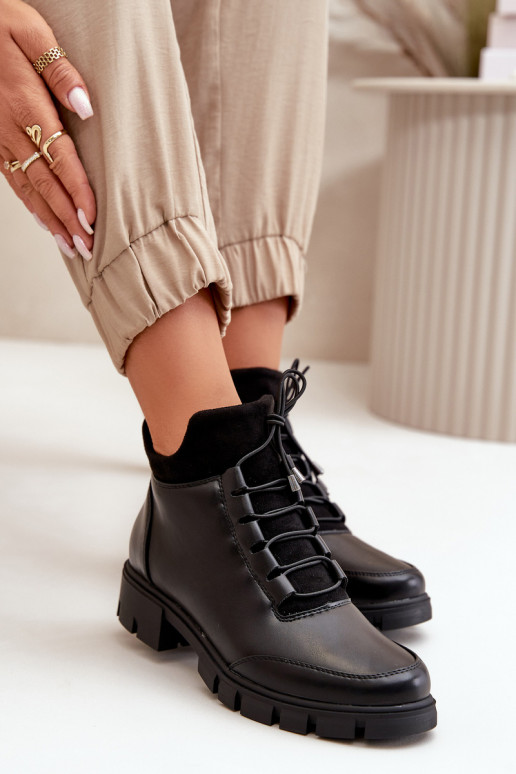 zempapēžu apavi sievietēm siltināti no eko ādas Melns Erisabelle zempapēžu apavi sievietēm siltināti no eko ādas Melns Erisabelle