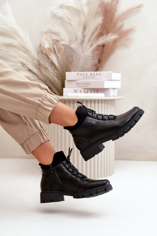 zempapēžu apavi sievietēm siltināti no eko ādas Melns Erisabelle zempapēžu apavi sievietēm siltināti no eko ādas Melns Erisabelle