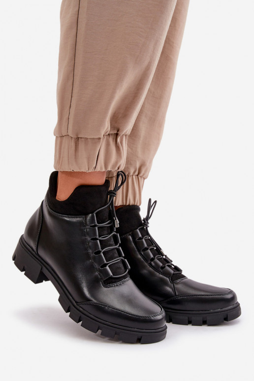 zempapēžu apavi sievietēm siltināti no eko ādas Melns Erisabelle zempapēžu apavi sievietēm siltināti no eko ādas Melns Erisabelle