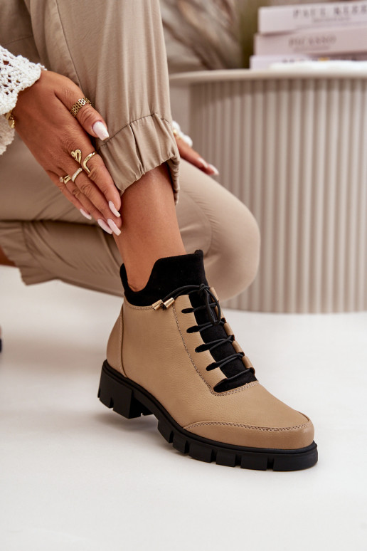 zempapēžu apavi sievietēm siltināti no eko ādas smilšu krāsas Erisabelle zempapēžu apavi sievietēm siltināti no eko ādas smilšu krāsas Erisabelle