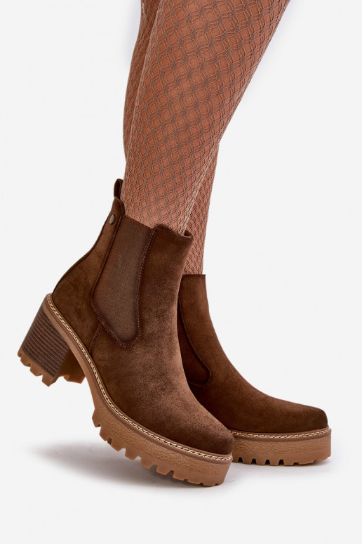 Sieviešu puszābaki siltināti ar papēdi owe brūnas krāsas Irissinae Sieviešu puszābaki siltināti ar papēdi owe brūnas krāsas Irissinae