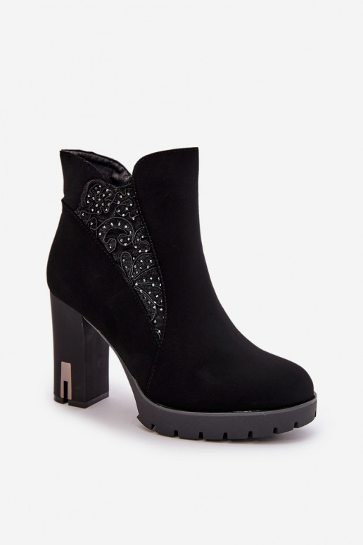 siltināti Sieviešu puszābaki  Z Haftem Melns Verissae siltināti Sieviešu puszābaki  Z Haftem Melns Verissae