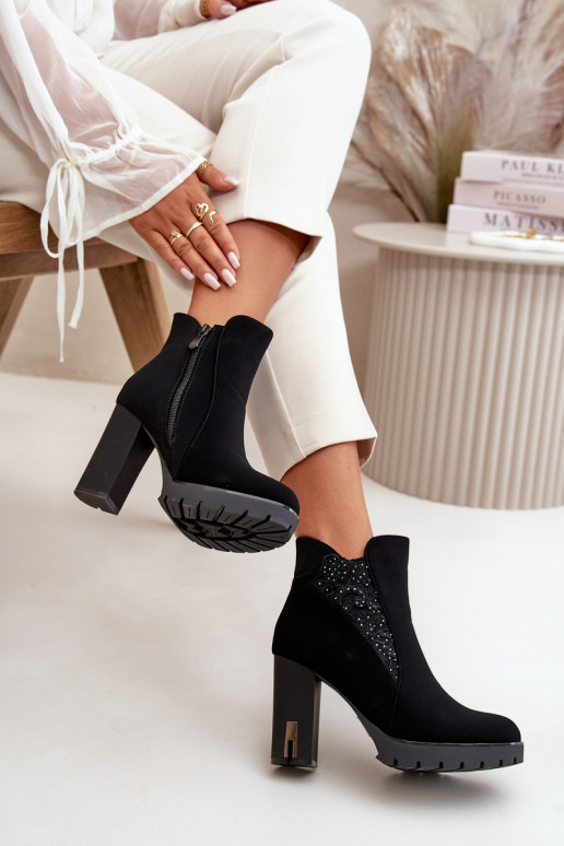 siltināti Sieviešu puszābaki  Z Haftem Melns Verissae siltināti Sieviešu puszābaki  Z Haftem Melns Verissae