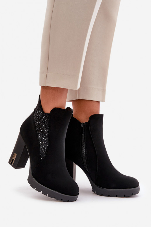 siltināti Sieviešu puszābaki  Z Haftem Melns Verissae siltināti Sieviešu puszābaki  Z Haftem Melns Verissae