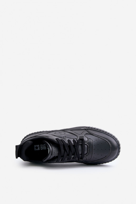 Sneakers modeļa apavi vīriešiem no eko ādas Big Star OO174004 melnas krāsas