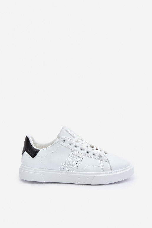 brīvā laika apavi Sneakers modeļa apavi vīriešiem no eko ādas Big Star OO174115 baltas krāsas