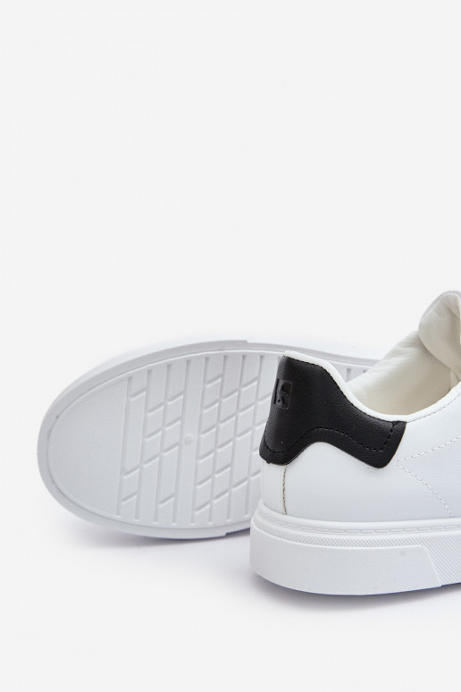 brīvā laika apavi Sneakers modeļa apavi vīriešiem no eko ādas Big Star OO174115 baltas krāsas