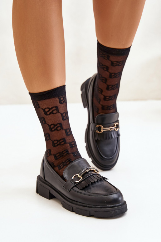 sieviešu mokasīni ar ornamentiem Eko   Melns Tialorae