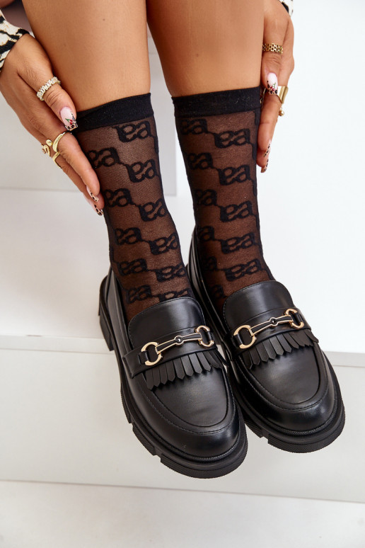 sieviešu mokasīni ar ornamentiem Eko   Melns Tialorae