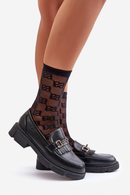 sieviešu mokasīni ar ornamentiem Eko   Melns Tialorae