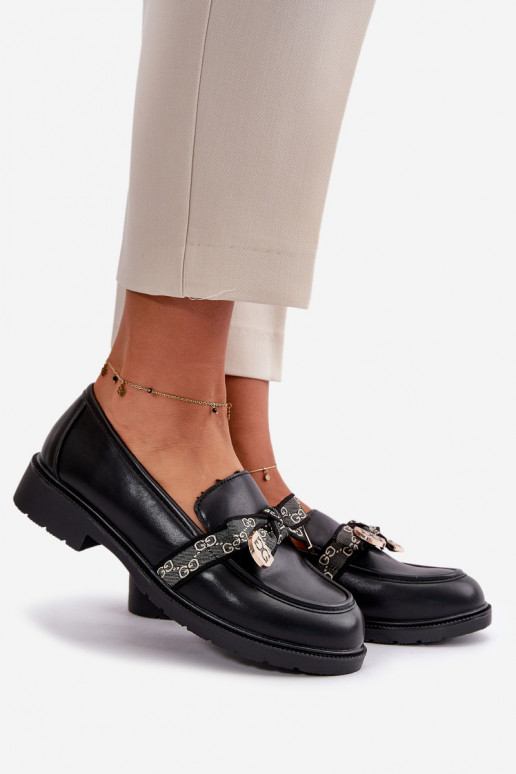 Mokasīni ar bantītēm S.Barski HY42-331 Melns  Mokasīni ar bantītēm S.Barski HY42-331 Melns