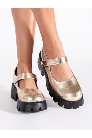 Zelta krāsas  kurpes ar platformu