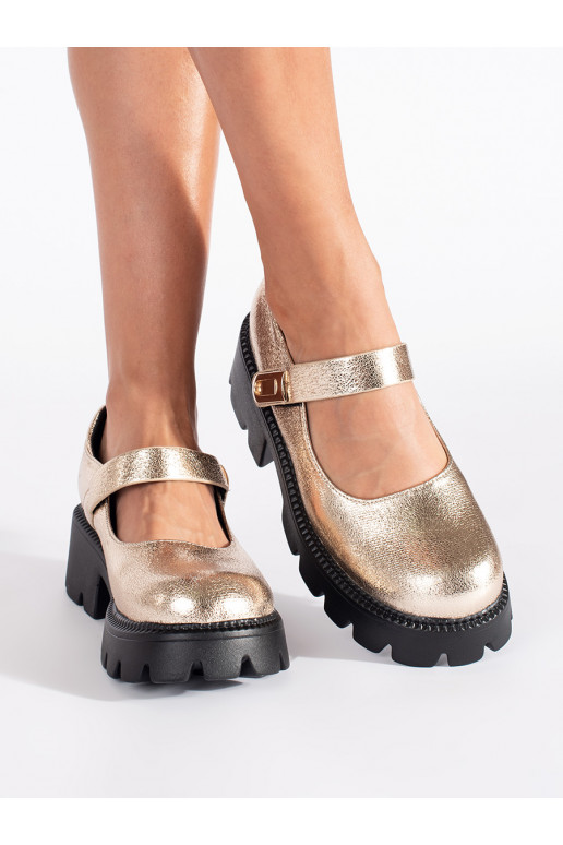 Zelta krāsas  kurpes ar platformu