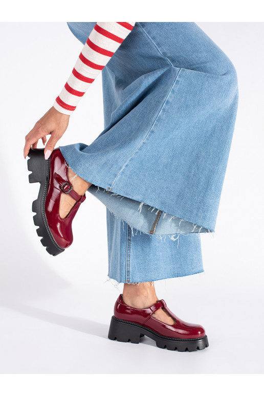 bordo krāsas kurpes  ar platformu