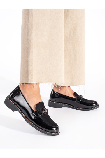 Melns  sieviešu mokasīni