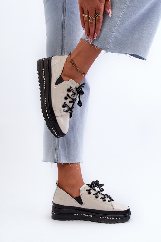 Šņorējami apavi ar platformu Dabīgas... Šņorējami apavi ar platformu Dabīgas...