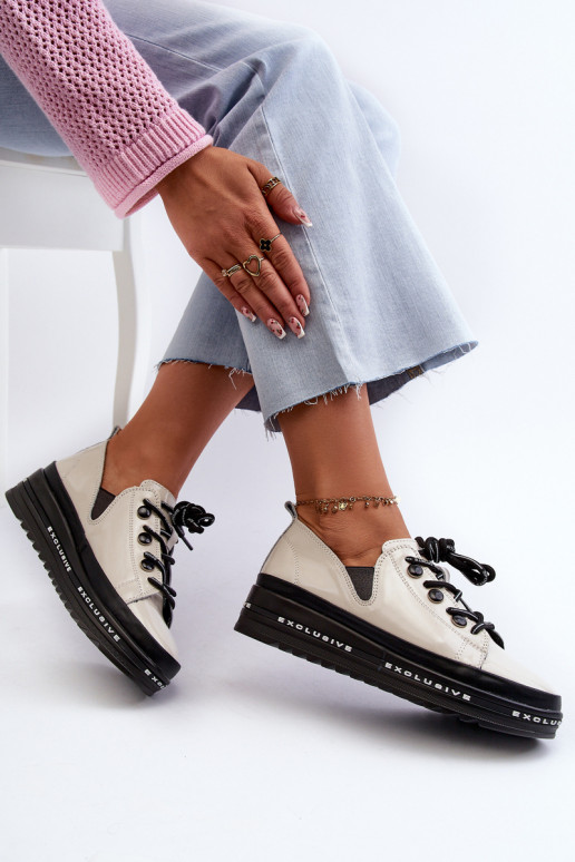 Šņorējami apavi ar platformu Dabīgas... Šņorējami apavi ar platformu Dabīgas...