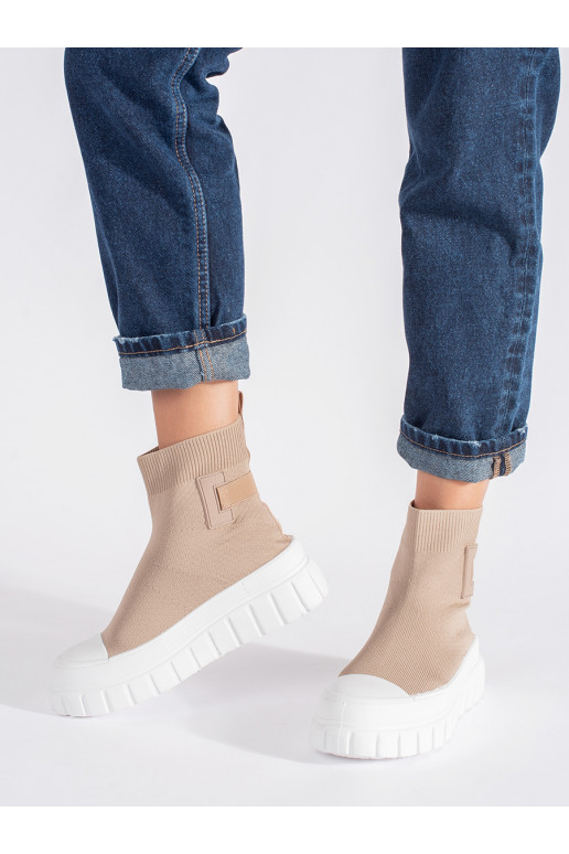 smilšu krāsas  kurpes ar platformu