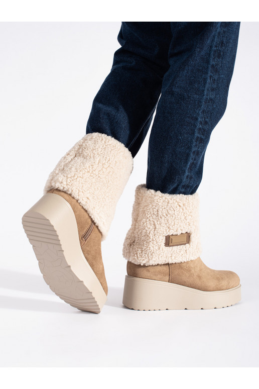 smilšu krāsas  sieviešu zābaki 