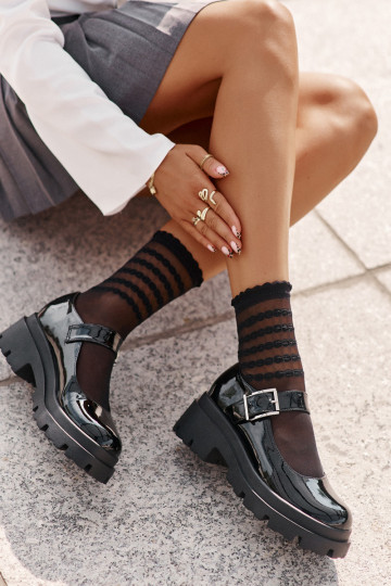 Laque apavi  ar sprādzēm Melns Plikuria 2