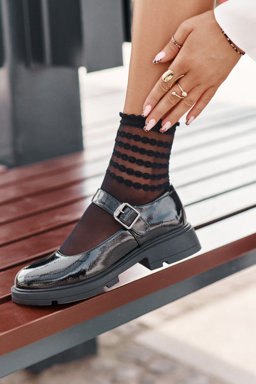 Laque apavi  ar siksniņām Melns Vinceza 62179 Laque apavi  ar siksniņām Melns Vinceza 62179