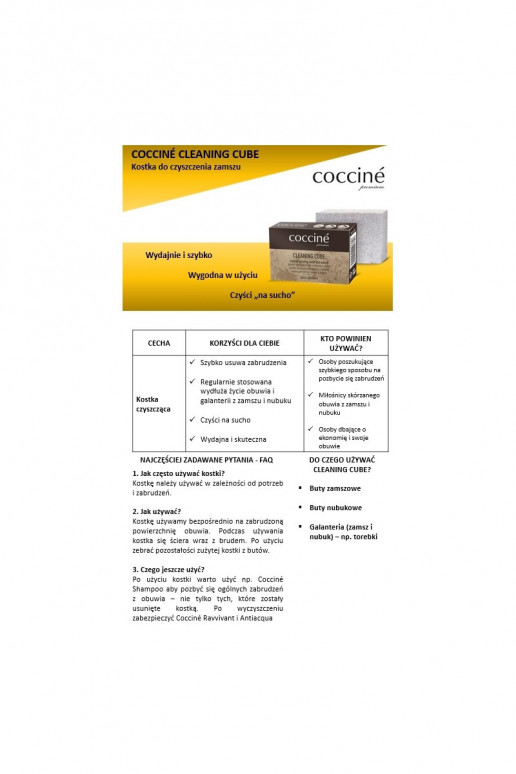 Coccine Zamšādas un a tīrīšanas līdzeklis Coccine Zamšādas un a tīrīšanas līdzeklis